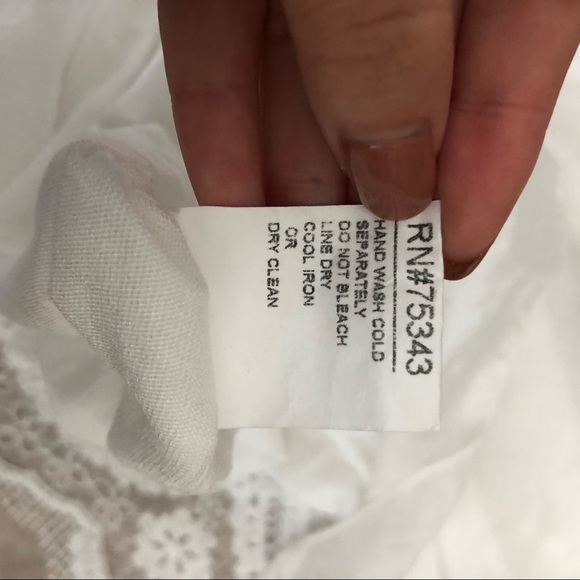 New white lace sheer overlay blouse size large top cute unique shirt elegant - Picture 8 of 8